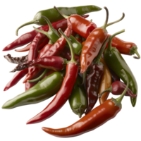 Colorful Array of Fresh Chili Peppers on . for Culinary Inspiration png