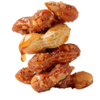 Sweet and Crunchy Caramel-Coated Peanuts Stacked in a Pile on . png