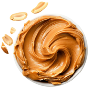 Creamy Swirl of Nut Butter on . with Peanuts in Surrounding Elements png