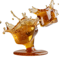 Dynamic Splash of Carbonated Beverage with Bubbles Captured in High Resolution png