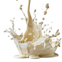 Creamy liquid splash with smooth texture and droplets against a clean white background png