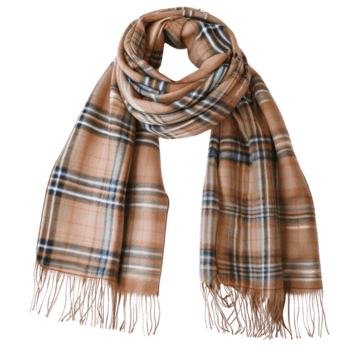 suave bege cachecol com xadrez padronizar e franjado arestas, caloroso moda acessório para inverno estilo png