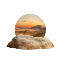 Serene Sunset Over Desert Landscape with Vibrant Sky and Soft Sand Dunes at Dusk png