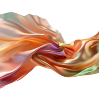 Colorful Silk Fabric Wave Flowing in Soft Motion with Warm Gradient Tones and Smooth Texture png