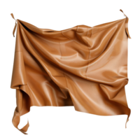 Smooth and Elegant Brown Fabric Draped Gracefully on a White Background png