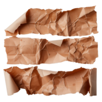 Crumpled and Torn Brown Wrapping Paper with Texture and Shadows for Craft and Design Projects png