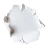 Torn White Paper Hole in Wall with Jagged Edges and Clean Background for Creative Design png