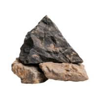 Three Unique Rocks Displaying Natural Textures and Colors for Artistic and Educational Projects png