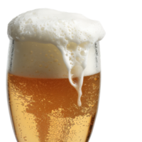 Crisp Golden Beer with Foam in Glass . Perfect for Refreshing Beverage Themes png