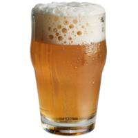 Golden Beer in Clear Glass with Bubbles and Foam for Refreshing Beverage Enjoyment png