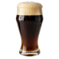 Dark Ale with Foam in a Glass on a White Background for Beverage Advertising or Promotion png