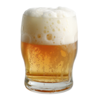 Refreshing Golden Beer with Frothy Foam in a Clear Glass . png