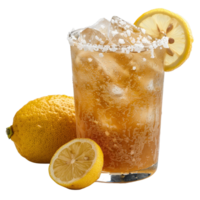 Refreshing Lemonade Drink with Ice and Garnish for Summer Vibes and Thirst Quenching Enjoyment png