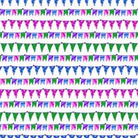 pattern of many colored triangles of flags and confetti for events. Seamless ropes with holiday flags. design of invitations, promotional materials, decorations, posters for holidays, carnival events vector