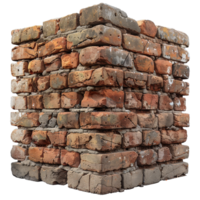 Detailed Close-Up of Textured Brick Wall with Varied Colors and Patterns for Background Use png