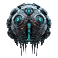 Digital Brain AI and Sci Fi on transparent background. png