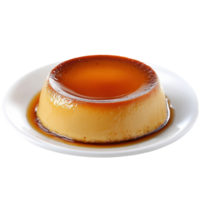Elegant Caramel Flan Dessert on transparent background. png