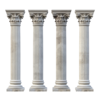Classical Stone Columns Architecture on transparent background. png