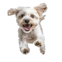 Joyful Dog Running in Park on transparent background. png