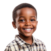 Smiling Boy Portrait Background on transparent background. png