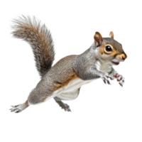 Squirrel in Playful Jump Action on transparent background. png