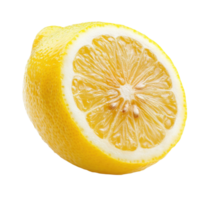 Fresh Lemon on White Background on transparent background. png