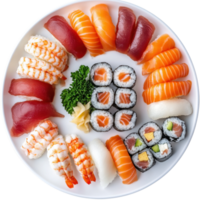 Delicious Sushi Set Culinary Delight on transparent background. png