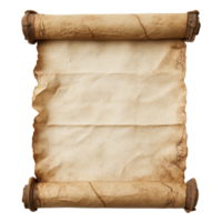 Vintage Scroll Papyrus Texture on transparent background. png