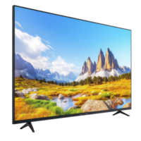 Modern Smart TV Technology Display on transparent background. png