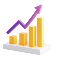 Abstract 3D Graph Data Analysis on transparent background. png