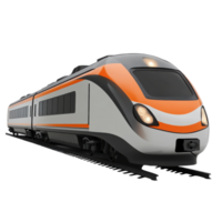 Sleek Modern Train Model Render on transparent background. png
