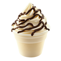 Classic Vanilla Soft Serve Ice Cream on transparent background. png