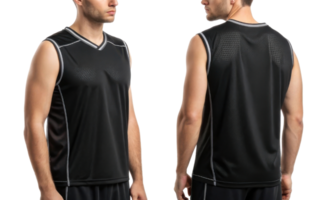stylish basketball jersey mockup showcasing sleek design perfect for athletes. This versatile piece combines comfort and performance seamlessly png