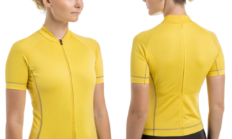 vibrant cycling jersey mockup showcases stylish design perfect for active wear enthusiasts. This piece combines comfort and functionality png