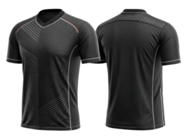 stylish soccer jersey mockup featuring sleek black design with modern patterns that enhances athletic performance and comfort png