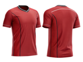 vibrant red soccer jersey mockup showcasing modern design with contrasting details and breathable fabric for optimal performance png