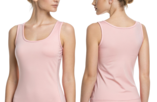 stylish tank top mockup in soft pink showcases modern design perfect for casual wear or workouts, emphasizing comfort and versatility png