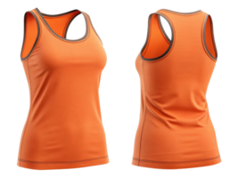 Stylish tank top mockup in vibrant orange color showcasing sleek design perfect for active wear and casual outings png