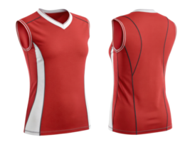 vibrant red volleyball jersey template designed for athletes, showcasing sleek and modern style perfect for competitive play png