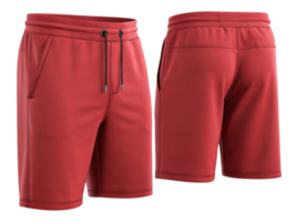Stylish red shorts mockup designed for comfort and versatility perfect for casual wear or workouts png