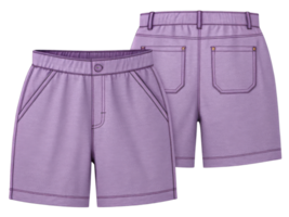 Stylish mockup of purple shorts showcasing modern design with pockets and comfortable fit perfect for casual wear png