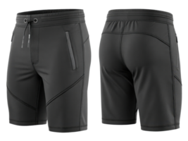 Stylish black shorts mockup featuring sleek design and functional pockets perfect for casual wear or workouts png