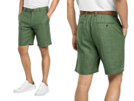 Stylish shorts mockup featuring modern design in green, perfect for casual summer outings and versatile enough for various occasions png