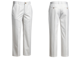 Elegant white pants mockup showcasing tailored fit and classic design perfect for formal occasions or casual outings png