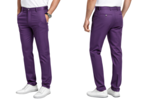 Stylish mockup of purple pants showcasing modern fit and sleek design perfect for casual or semi formal occasions png