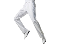 Stylish white pants mockup showcasing modern design perfect for fashion enthusiasts and creative projects png