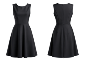 Elegant black dress mockup showcasing classic design with flattering silhouette perfect for various occasions png