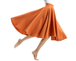 vibrant orange skirt mockup showcases flowing design that captures movement and elegance, perfect for fashion enthusiasts png