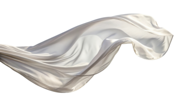flowing white fabric drapes elegantly, creating sense of movement and softness, perfect for various design projects png