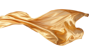 flowing piece of golden silk fabric, showcasing its smooth texture and elegant drape, evokes sense of luxury and sophistication png
